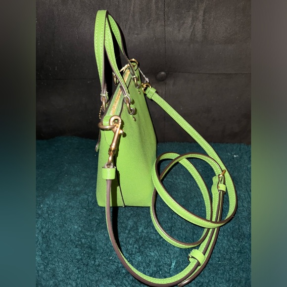 Coach CA844 Mini Gallery Crossbody Crossgrain Leather Green Brass Hardware - Picture 3 of 7